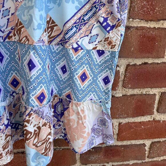 Tolani Collection patchwork Printed Dress with Ruffle womens XL NWT - Picture 7 of 11